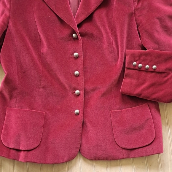 Talbots Classy Velvet Dressy Rich Textured  Structured Blazer Stylish Jacket - Picture 3 of 7